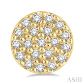 1/8 ctw Disc Shape Round Cut Diamond Petite Fashion Earring in 10K Yellow Gold